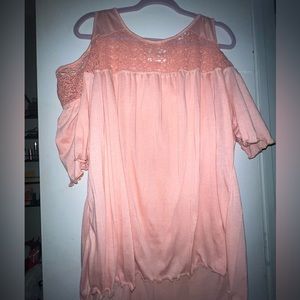 Pink off shoulder shirt